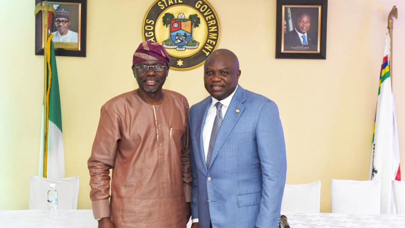 Ambode played host to bitter rival Sanwo-olu in his office after the primary election (Lagos state govt)