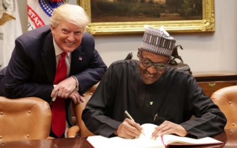 President Muhammadu Buhari and President Donald Trump at a bilateral meeting in the White House on Monday, April 30, 2018 [Twitter @MBuhari]